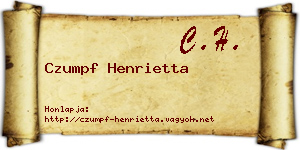 Czumpf Henrietta névjegykártya